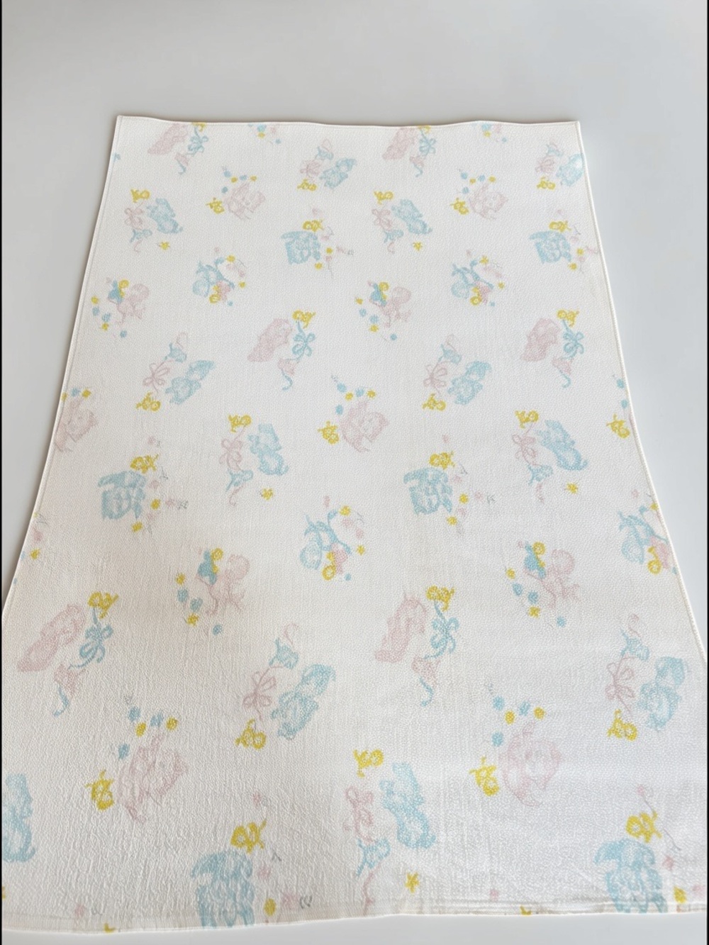 Vintage Baby Receiving Blanket Pastel Carousel Print Nursery Keepsake
